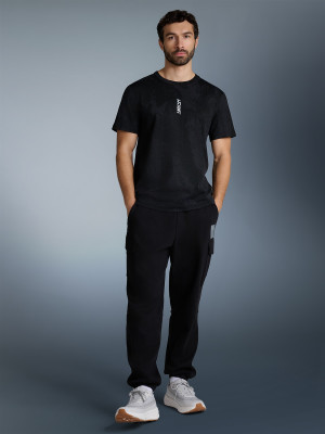 4F T-shirt regular z nadrukiem męski - czarny