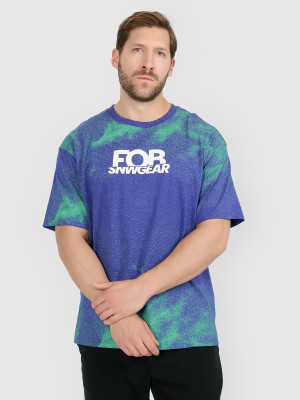 4F T-shirt loose z nadrukiem męski - fioletowy