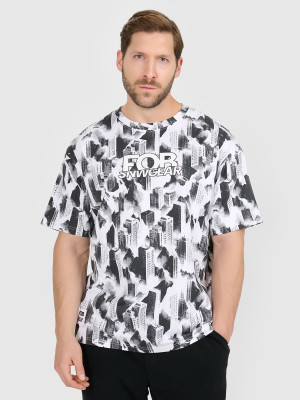 4F T-shirt oversize z nadrukiem męski - multikolor