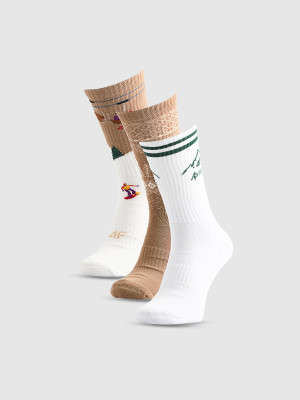 4F Skarpetki świąteczne długie (3-pack) damskie - multikolor