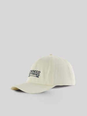 4F Czapka z daszkiem strapback damska - kremowa