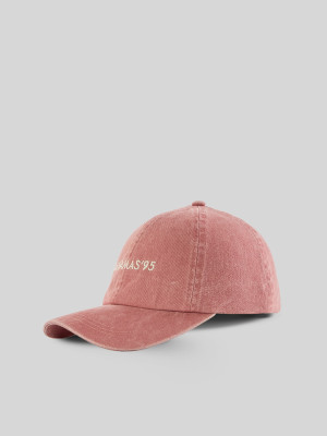 4F Czapka z daszkiem strapback damska - koralowa