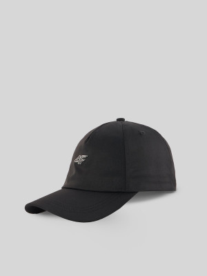 4F Czapka z daszkiem strapback damska - czarna
