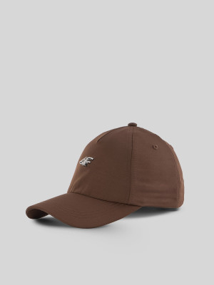 4F Czapka z daszkiem strapback damska - brązowa