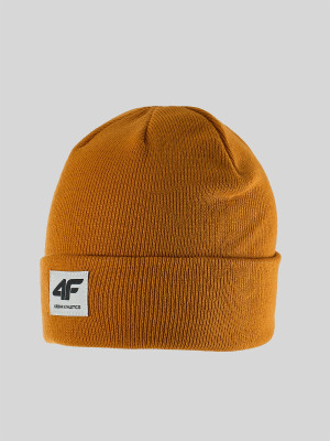 4F Czapka beanie męska - żółta