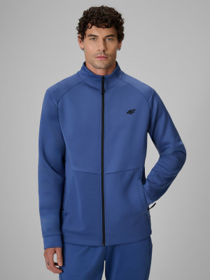 4F Bluza treningowa regular bez kaptura męska - niebieska