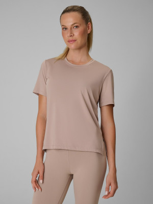 4F Tricou de antrenament loose cu uscare rapidă pentru femei - bej