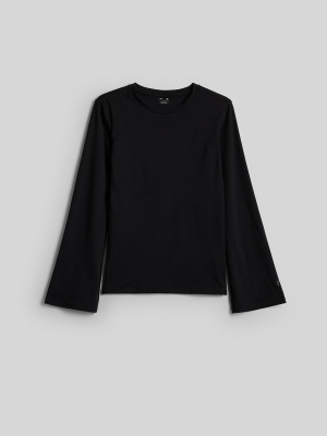4F Longsleeve slim damski - czarny