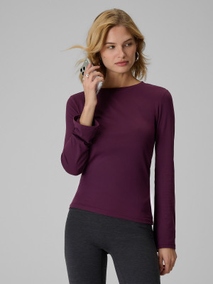 4F Longsleeve slim damski - fioletowy