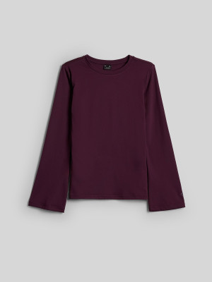 4F Longsleeve slim damski - fioletowy