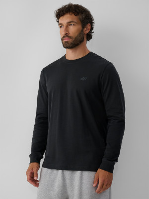 4F Longsleeve regular gładki męski - szary
