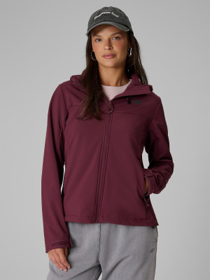 4F Kurtka softshell wiatroodporna damska - burgundowa