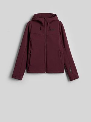 4F Kurtka softshell wiatroodporna damska - burgundowa