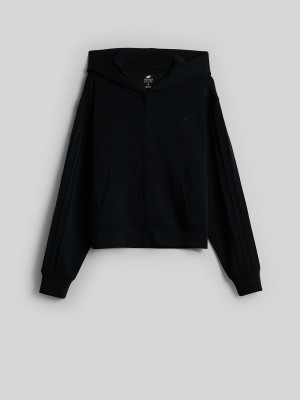 4F Bluza dresowa regular z modalem damska - czarna