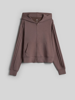 4F Bluza dresowa regular z modalem damska - brązowa