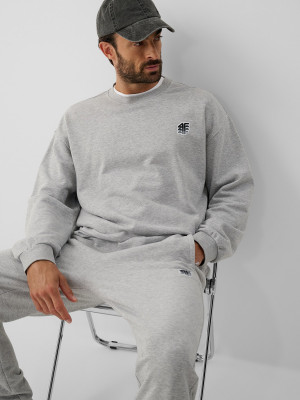 4F Bluza dresowa loose bez kaptura męska - szara