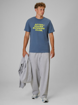 4F T-shirt regular z nadrukiem męski - denim