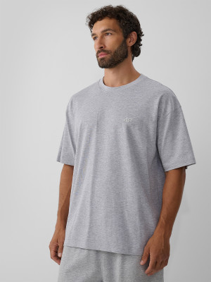 4F T-shirt loose gładki męski - szary