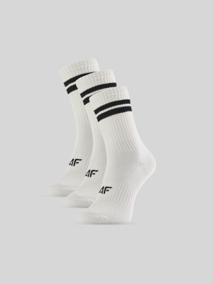 4F Skarpetki długie (3-pack) męskie - czarno-białe