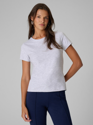 4F T-shirt slim gładki damski - szary