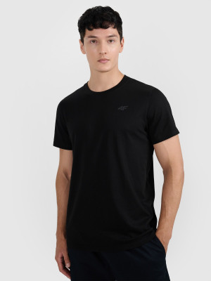 4F T-shirt regular gładki męski (2-pack) - biały+czarny