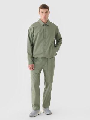 4F Spodnie casual męskie - oliwkowe/khaki