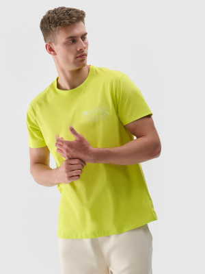4F T-shirt regular z nadrukiem męski - zielony