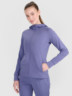 4F Bluza treningowa regular szybkoschnąca damska - niebieska