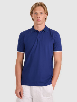 4F Koszulka polo regular męska - granatowa