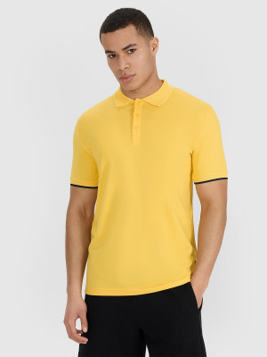 4F Koszulka polo regular męska - żółta