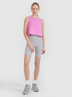 4F Legginsy krótkie dzianinowe damskie - szare