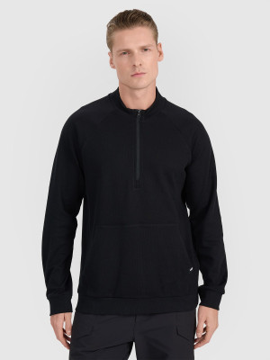 4F Bluza dresowa nierozpinana bez kaptura męska - czarna