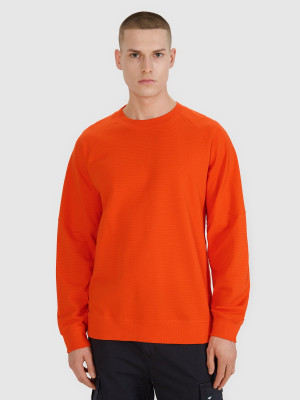 4F Bluza dresowa nierozpinana bez kaptura męska - pomarańczowa