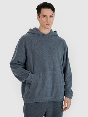 4F Bluza dresowa nierozpinana z kapturem męska - szara