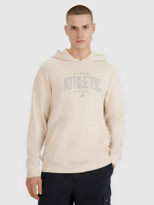 4F Bluza dresowa nierozpinana z kapturem męska - beżowa