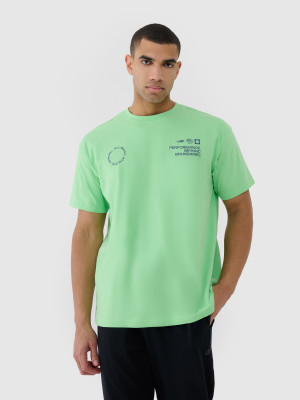 4F T-shirt oversize z nadrukiem męski - zielony