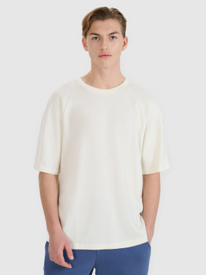 4F T-shirt oversize z modalem męski - biała