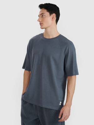 4F T-shirt oversize z modalem męski - szara