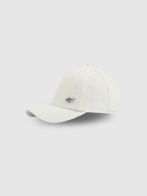 4F Czapka z daszkiem strapback uniseks - biała