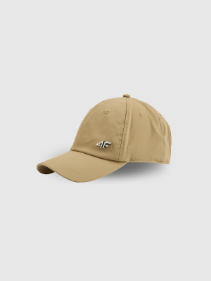 4F Czapka z daszkiem strapback uniseks - beżowa