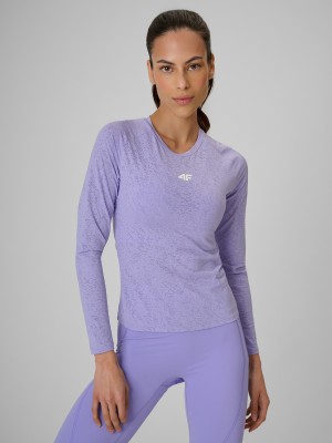 4F Longsleeve treningowy slim szybkoschnący damski - fioletowy