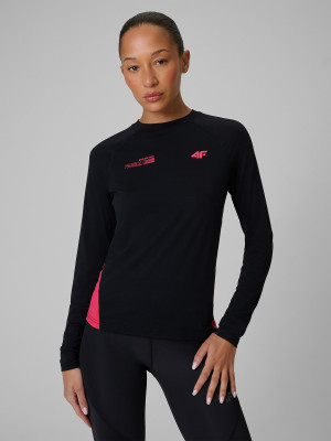 4F Longsleeve trekkingowy regular damski - czarny