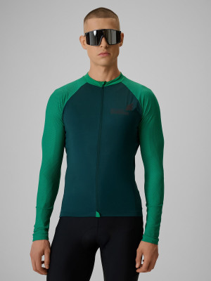 4F Longsleeve kolarski z filtrem UPF50+ męski - zielony