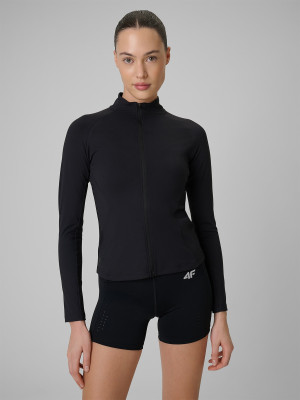 4F Bluza treningowa slim bez kaptura damska - czarna