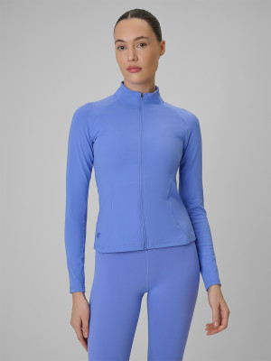 4F Bluza treningowa slim bez kaptura damska - niebieska