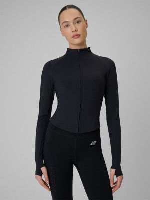 4F Bluza treningowa slim szybkoschnąca damska - czarna