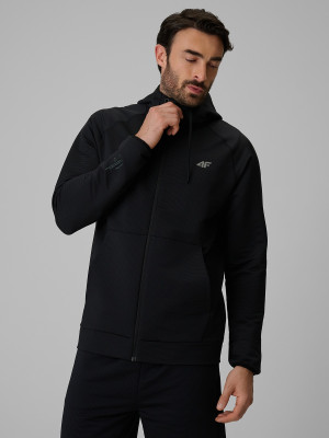 4F Bluza treningowa regular z kapturem męska - czarna