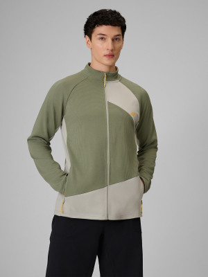 4F Bluza trekkingowa regular bez kaptura męska - khaki