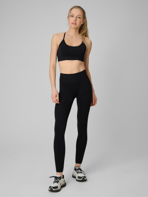 4F Legginsy treningowe bezszwowe damskie - czarne