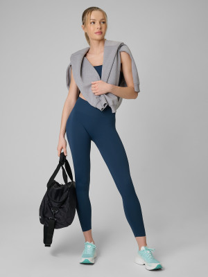 4F Legginsy treningowe bezszwowe damskie - granatowe